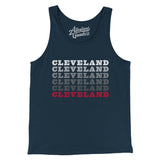 Cleveland Repeat Men/Unisex Tank Top-Navy-Allegiant Goods Co. Vintage Sports Apparel