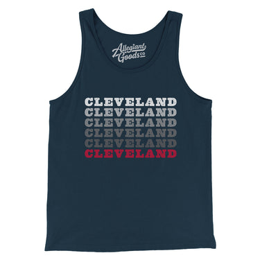 Cleveland Repeat Men/Unisex Tank Top-Navy-Allegiant Goods Co. Vintage Sports Apparel