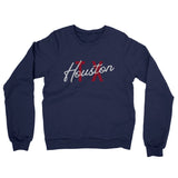 Houston Tx Overprinted Midweight French Terry Crewneck Sweatshirt-Allegiant Goods Co. Vintage Sports Apparel