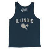 Illinois Pickleball Men/Unisex Tank Top-Navy-Allegiant Goods Co. Vintage Sports Apparel