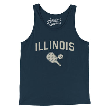 Illinois Pickleball Men/Unisex Tank Top-Navy-Allegiant Goods Co. Vintage Sports Apparel