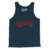 Cleveland Vintage Script Men/Unisex Tank Top-Navy-Allegiant Goods Co. Vintage Sports Apparel