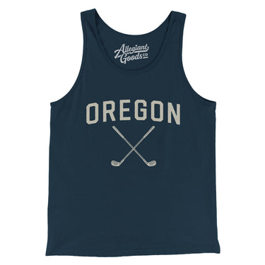 Oregon Golf Men/Unisex Tank Top-Navy-Allegiant Goods Co. Vintage Sports Apparel