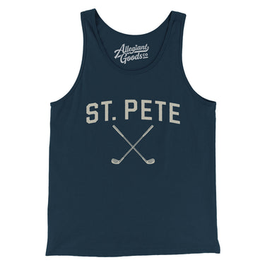 St. Pete Golf Men/Unisex Tank Top-Navy-Allegiant Goods Co. Vintage Sports Apparel