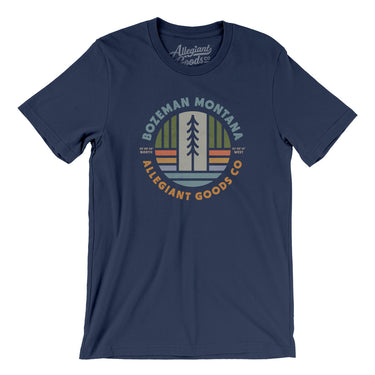Bozeman Montana Retro Badge Men/Unisex T-Shirt-Navy-Allegiant Goods Co. Vintage Sports Apparel
