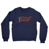 Edmonton Pennant Midweight French Terry Crewneck Sweatshirt-Navy-Allegiant Goods Co. Vintage Sports Apparel