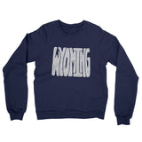 Wyoming State Shape Text Midweight French Terry Crewneck Sweatshirt-Allegiant Goods Co. Vintage Sports Apparel