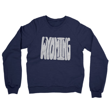 Wyoming State Shape Text Midweight French Terry Crewneck Sweatshirt-Allegiant Goods Co. Vintage Sports Apparel