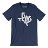 Texas State Shape Text Men/Unisex T-Shirt-Navy-Allegiant Goods Co. Vintage Sports Apparel