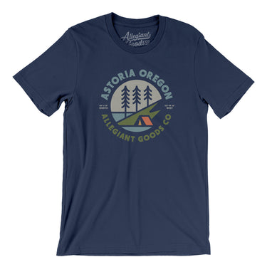 Astoria Oregon Retro Badge Men/Unisex T-Shirt-Navy-Allegiant Goods Co. Vintage Sports Apparel