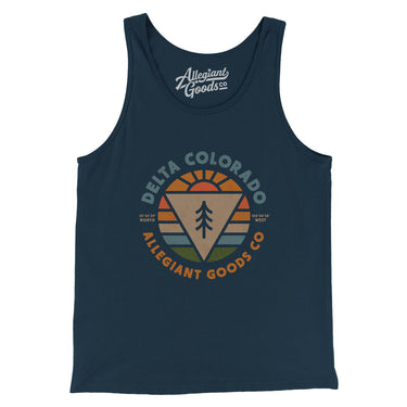 Delta Colorado Retro Badge Men/Unisex Tank Top-Navy-Allegiant Goods Co. Vintage Sports Apparel