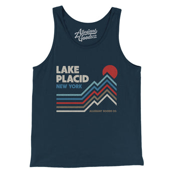 Lake Placid New York Men/Unisex Tank Top-Navy-Allegiant Goods Co. Vintage Sports Apparel