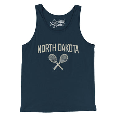 North Dakota Tennis Men/Unisex Tank Top-Navy-Allegiant Goods Co. Vintage Sports Apparel