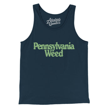 Pennsylvania Weed Men/Unisex Tank Top-Navy-Allegiant Goods Co. Vintage Sports Apparel