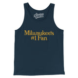 Milwaukee's Number 1 Fan Men/Unisex Tank Top-Navy-Allegiant Goods Co. Vintage Sports Apparel