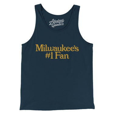 Milwaukee's Number 1 Fan Men/Unisex Tank Top-Navy-Allegiant Goods Co. Vintage Sports Apparel