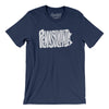 Pennsylvania State Shape Text Men/Unisex T-Shirt-Navy-Allegiant Goods Co. Vintage Sports Apparel