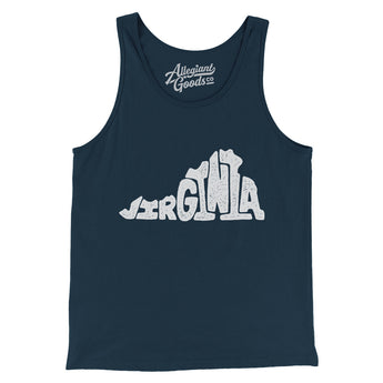 Virginia State Shape Text Men/Unisex Tank Top-Allegiant Goods Co. Vintage Sports Apparel