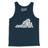 Virginia State Shape Text Men/Unisex Tank Top-Navy-Allegiant Goods Co. Vintage Sports Apparel