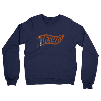Detroit Pennant Midweight French Terry Crewneck Sweatshirt-Allegiant Goods Co. Vintage Sports Apparel