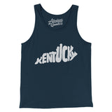 Kentucky State Shape Text Men/Unisex Tank Top-Navy-Allegiant Goods Co. Vintage Sports Apparel
