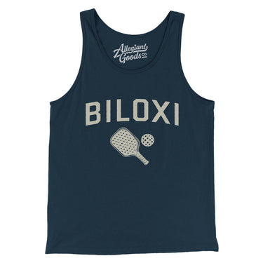 Biloxi Pickleball Men/Unisex Tank Top-Navy-Allegiant Goods Co. Vintage Sports Apparel