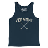 Vermont Golf Men/Unisex Tank Top-Navy-Allegiant Goods Co. Vintage Sports Apparel