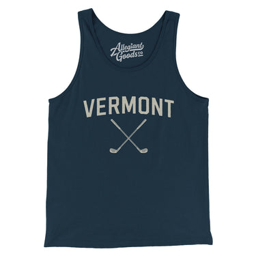 Vermont Golf Men/Unisex Tank Top-Navy-Allegiant Goods Co. Vintage Sports Apparel