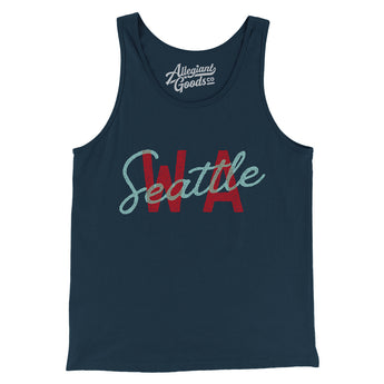 Seattle Wa Overprinted Men/Unisex Tank Top-Allegiant Goods Co. Vintage Sports Apparel