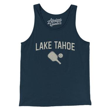Lake Tahoe Pickleball Men/Unisex Tank Top-Navy-Allegiant Goods Co. Vintage Sports Apparel