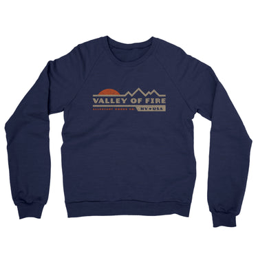 Valley Of Fire Sunset Midweight French Terry Crewneck Sweatshirt-Navy-Allegiant Goods Co. Vintage Sports Apparel