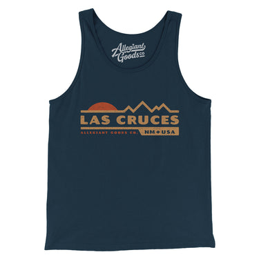 Las Cruces Mountain Sunset Men/Unisex Tank Top-Navy-Allegiant Goods Co. Vintage Sports Apparel