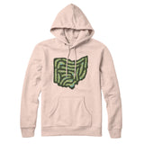 Ohio Golf Course Map Hoodie-Pale Pink-Allegiant Goods Co. Vintage Sports Apparel