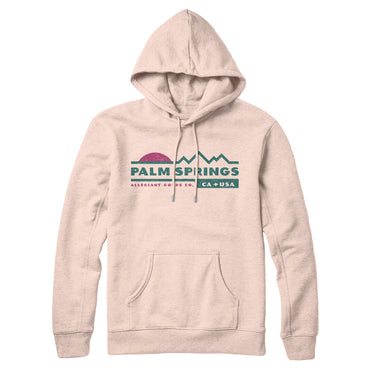 Palm Springs Mountain Sunset Hoodie-Pale Pink-Allegiant Goods Co. Vintage Sports Apparel