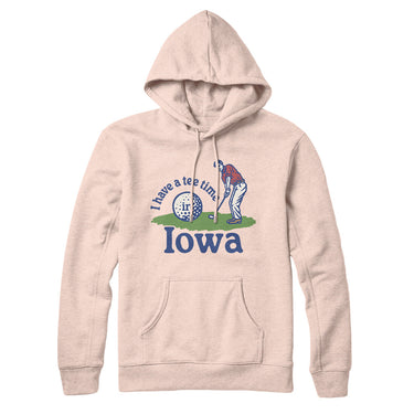 I Have A Tee Time In Iowa Hoodie-Pale Pink-Allegiant Goods Co. Vintage Sports Apparel