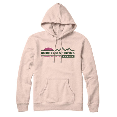 Borrego Springs Mountain Sunset Hoodie-Pale Pink-Allegiant Goods Co. Vintage Sports Apparel