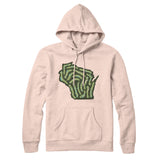 Wisconsin Golf Course Map Hoodie-Pale Pink-Allegiant Goods Co. Vintage Sports Apparel