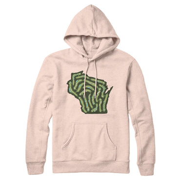 Wisconsin Golf Course Map Hoodie-Pale Pink-Allegiant Goods Co. Vintage Sports Apparel