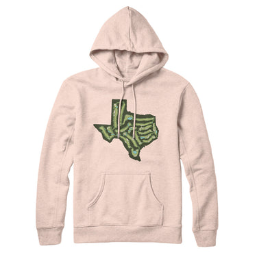 Texas Golf Course Map Hoodie-Pale Pink-Allegiant Goods Co. Vintage Sports Apparel