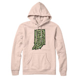Indiana Golf Course Map Hoodie-Pale Pink-Allegiant Goods Co. Vintage Sports Apparel