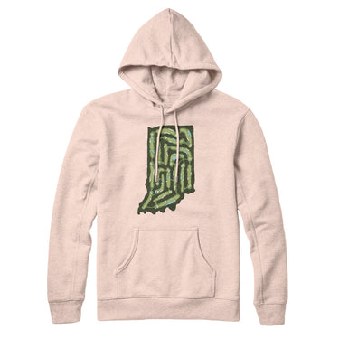 Indiana Golf Course Map Hoodie-Pale Pink-Allegiant Goods Co. Vintage Sports Apparel
