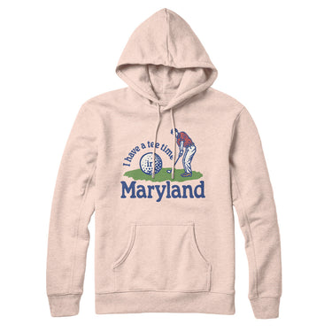 I Have A Tee Time In Maryland Hoodie-Pale Pink-Allegiant Goods Co. Vintage Sports Apparel