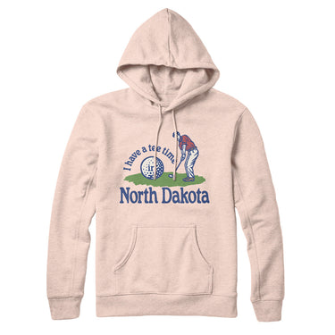I Have A Tee Time In North Dakota Hoodie-Pale Pink-Allegiant Goods Co. Vintage Sports Apparel