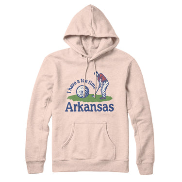 I Have A Tee Time In Arkansas Hoodie-Pale Pink-Allegiant Goods Co. Vintage Sports Apparel