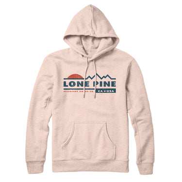 Lone Pine Mountain Sunset Hoodie-Pale Pink-Allegiant Goods Co. Vintage Sports Apparel