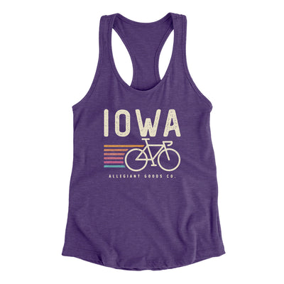 Iowa Cycling Women's Racerback Tank-Purple Rush-Allegiant Goods Co. Vintage Sports Apparel