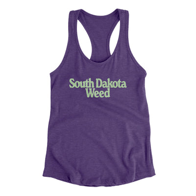 South Dakota Weed Women's Racerback Tank-Purple Rush-Allegiant Goods Co. Vintage Sports Apparel
