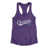 Charlotte Vintage Script Women's Racerback Tank-Purple Rush-Allegiant Goods Co. Vintage Sports Apparel