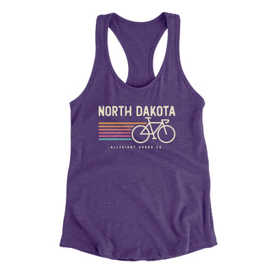 North Dakota Cycling Women's Racerback Tank-Purple Rush-Allegiant Goods Co. Vintage Sports Apparel