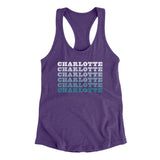 Charlotte Repeat Women's Racerback Tank-Allegiant Goods Co. Vintage Sports Apparel